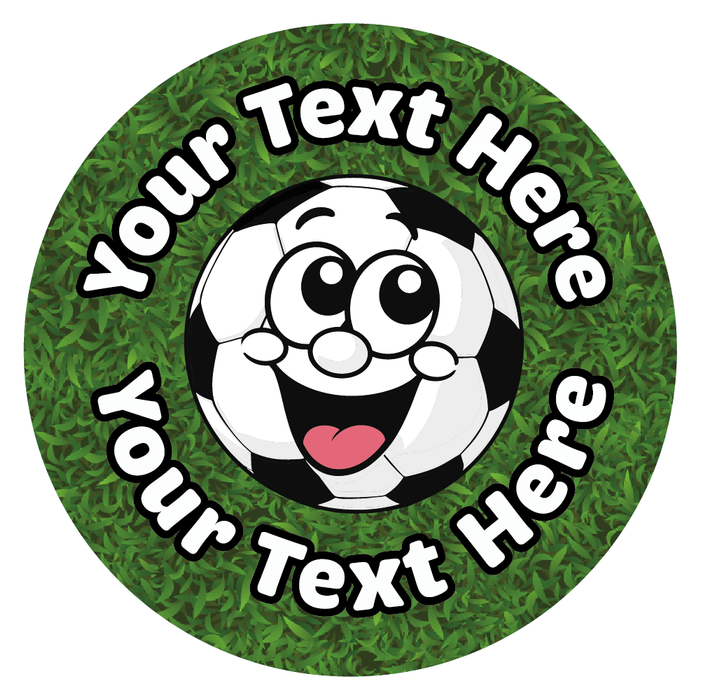 144 Personalised Smiling Football Reward Stickers