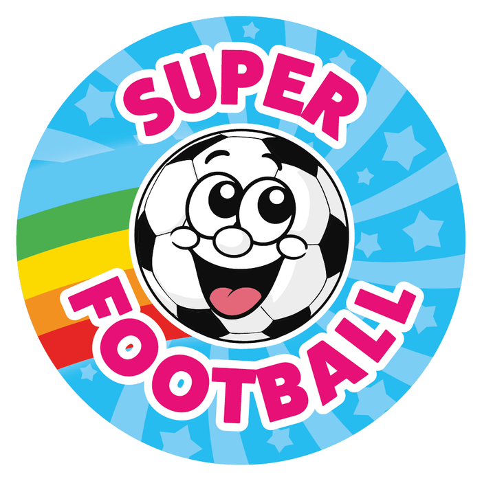 144 Smiling Football Reward Stickers for PE Teachers and Coaches 30mm