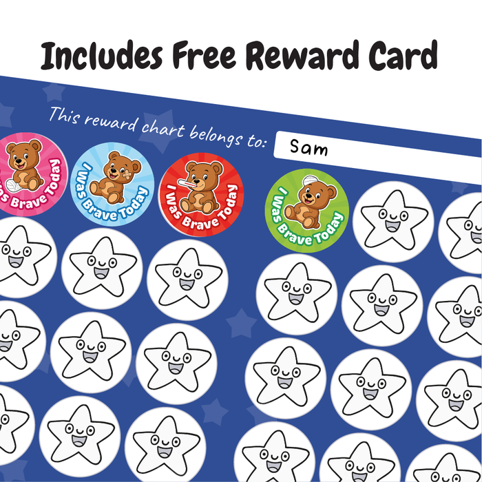 Teddy Bear Bravery Reward Stickers