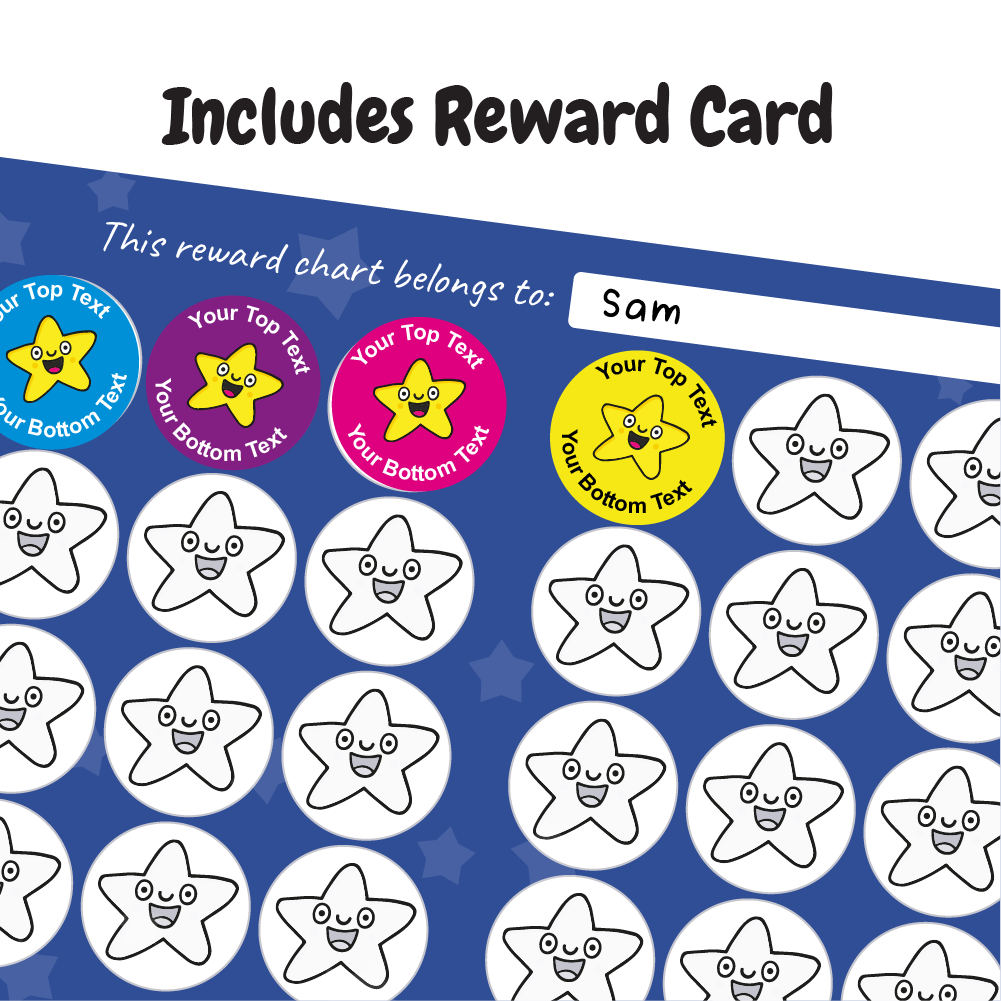 Star Reward Simple Personalised Cute Smiling Star Reward Stickers — MyClassroom