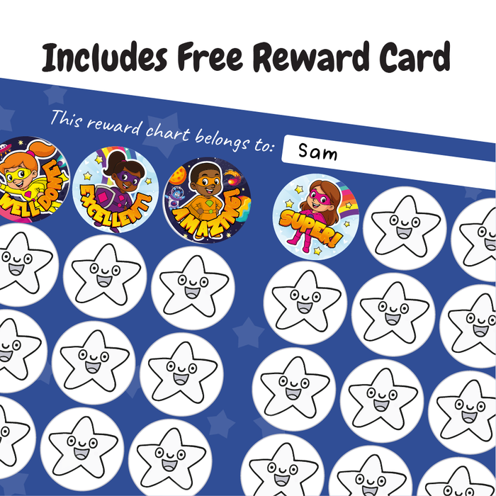 48 Superhero Praise Words Reward Stickers