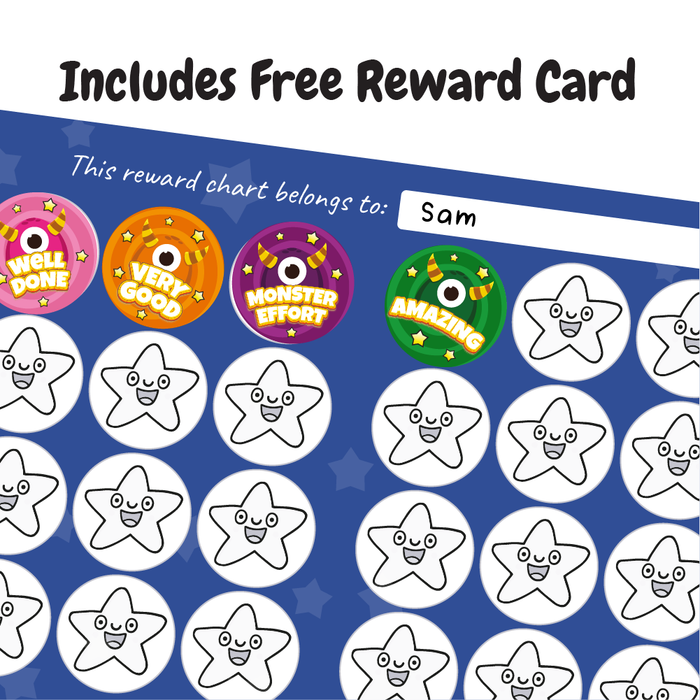 Cute Monster Well Done Reward Stickers