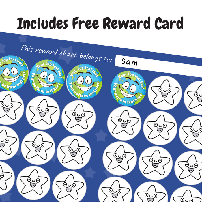 Personalised Happy Earth Reward Stickers