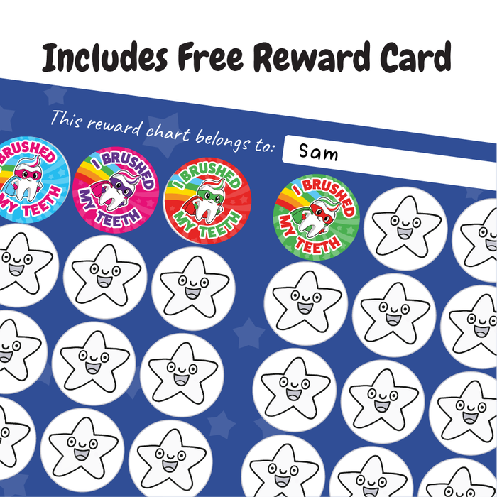 48 Super Teeth Brushing Reward Stickers