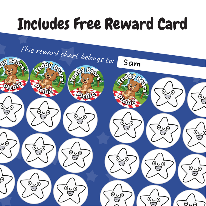 144 Teddy Bears' Picnic Stickers 30mm Reward Stickers for School Teachers, Parents and Party Bags