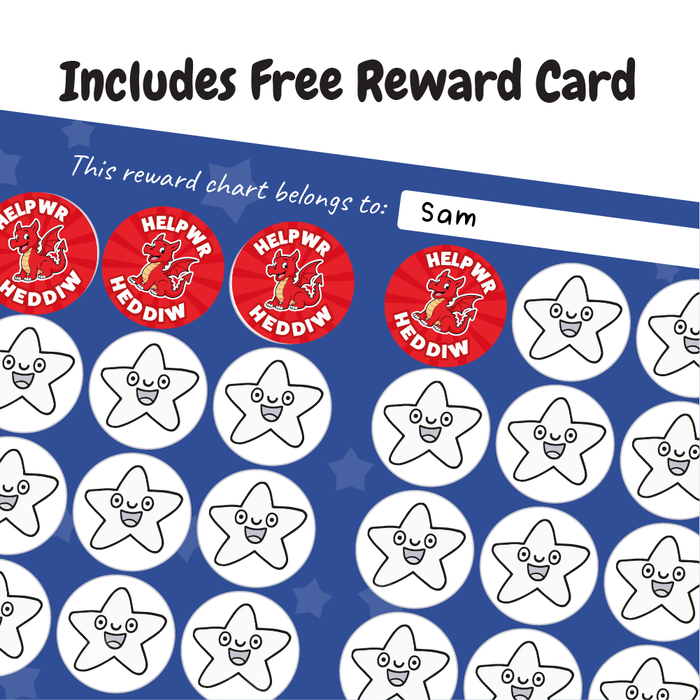 Helpwr Heddiw Welsh Dragon Reward Stickers