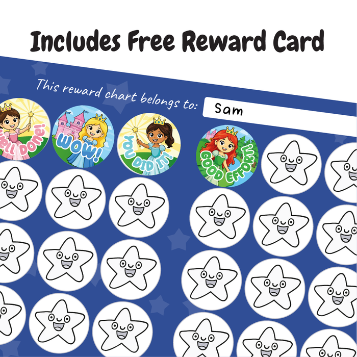144 Princess Praise Words Reward Stickers for School Teachers, Parents and Nursery 30mm