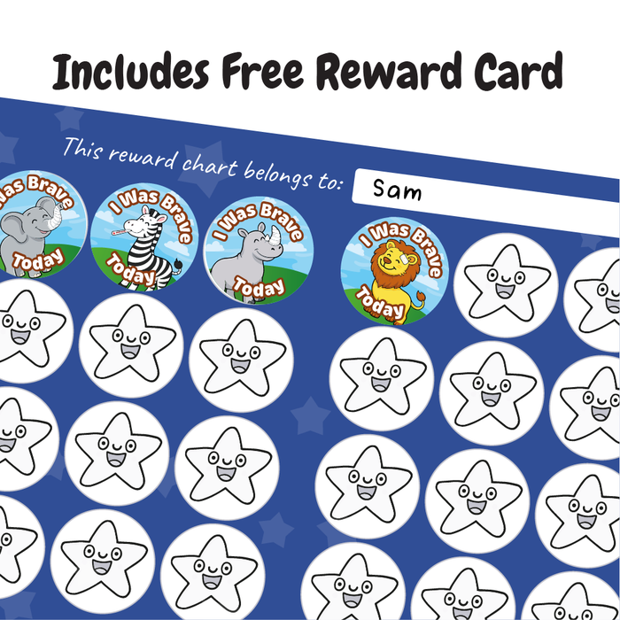 144 Safari Animals Bravery Reward Stickers for Teachers, Parents, Doctors and Nursery 30mm