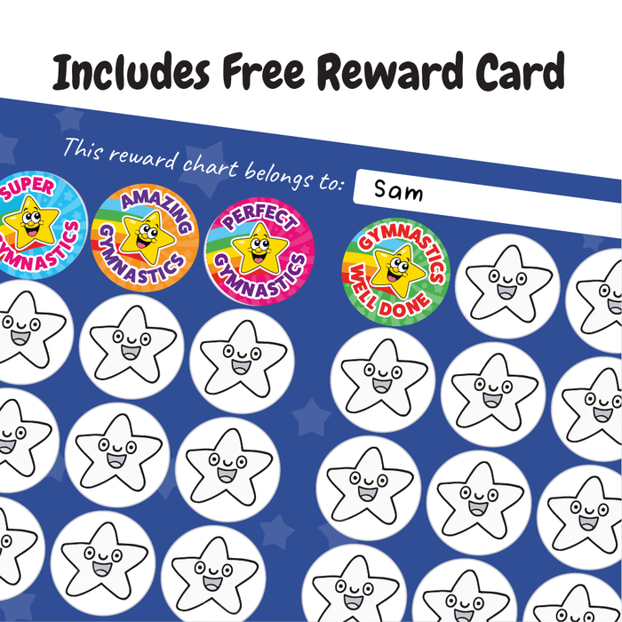 144 Gymnastics Superstar Rainbow Reward Stickers for Gymnastics Teachers and Coaches 30mm