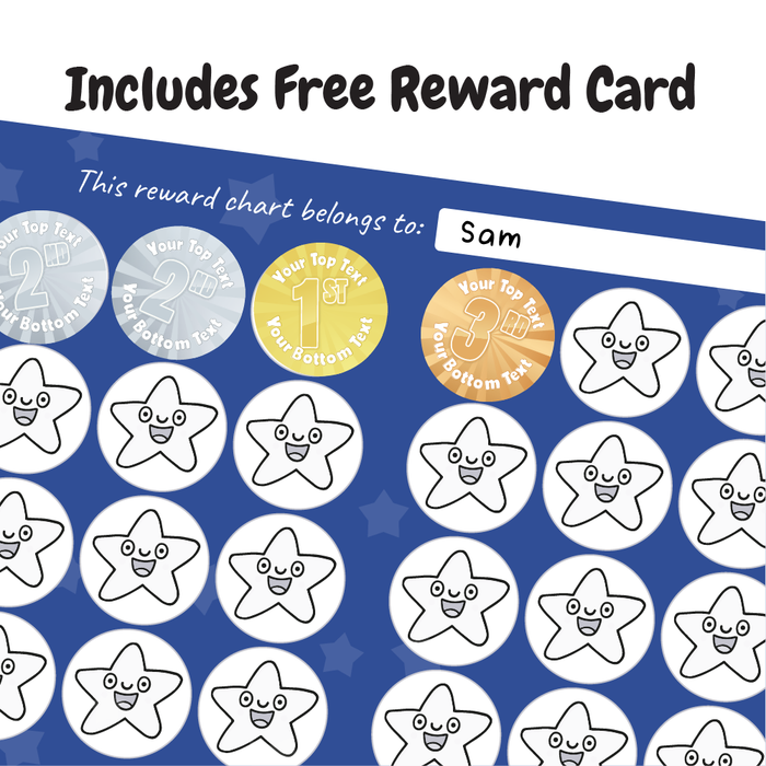 Personalised 1st, 2nd, 3rd - Gold, Silver, Bronze Sports Day Reward Stickers