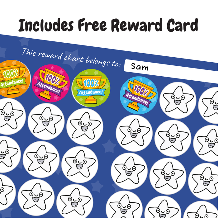 100% Attendance Reward Stickers