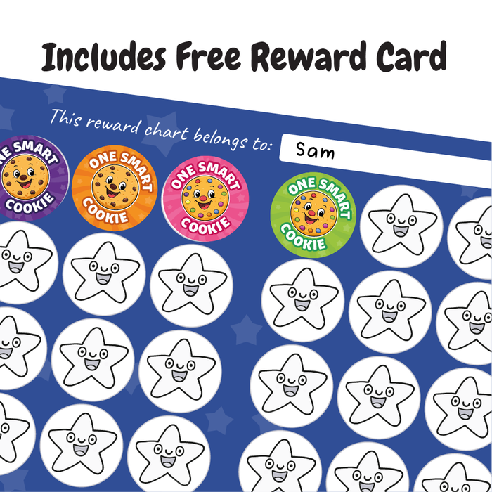 144 One Smart Cookie Well Done Reward Stickers for School Teachers, Parents and Nursery 30mm