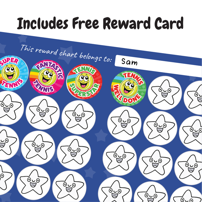 48 Smiling Tennis Reward Stickers