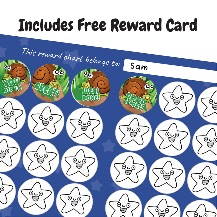 Happy Snail Praise Words Reward Stickers