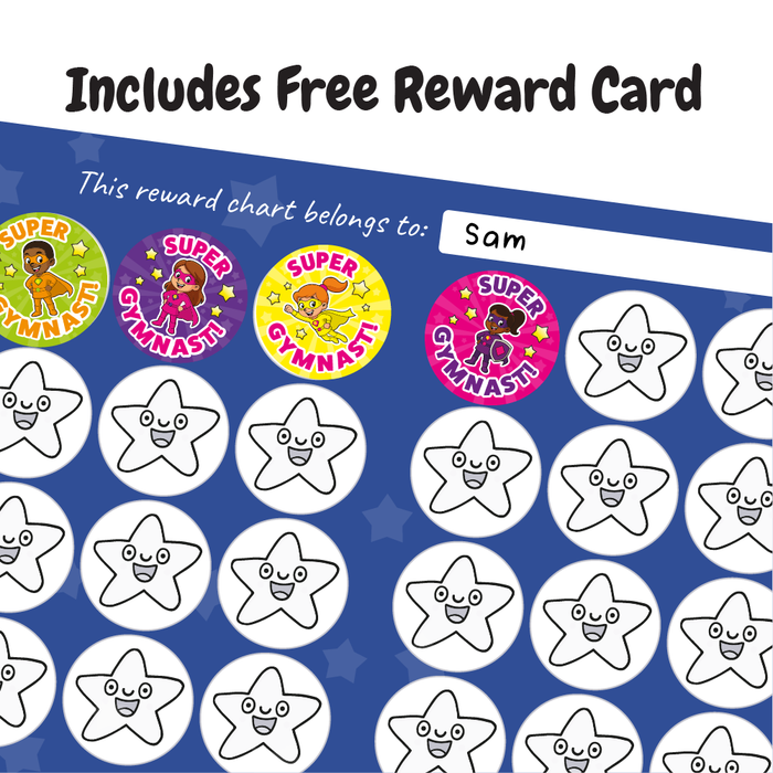 Superhero Gymnastics Reward Stickers