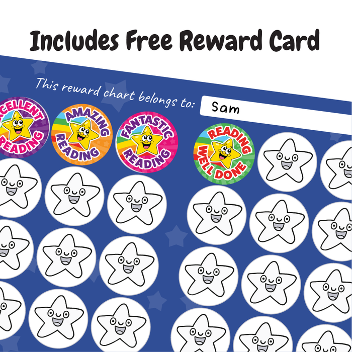 144 Reading Superstar Rainbow Reward Stickers for School Teachers and Parents 30mm