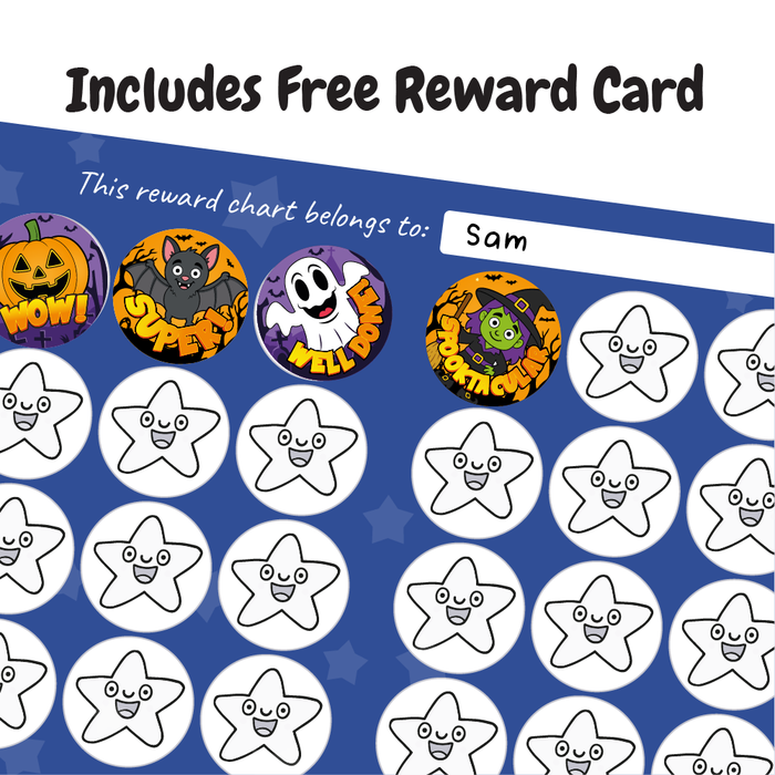 Halloween Characters Praise Words Reward Stickers