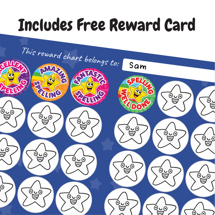 144 Spelling Superstar Rainbow Reward Stickers for School Teachers 30mm