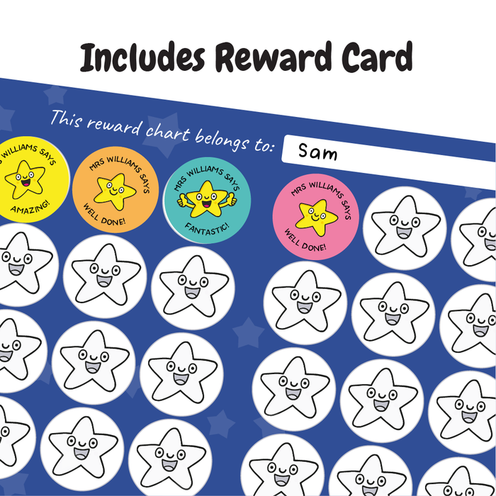 Personalised Smiling Star Reward Stickers