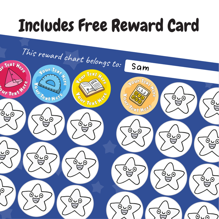 Personalised Maths Well Done Reward Stickers