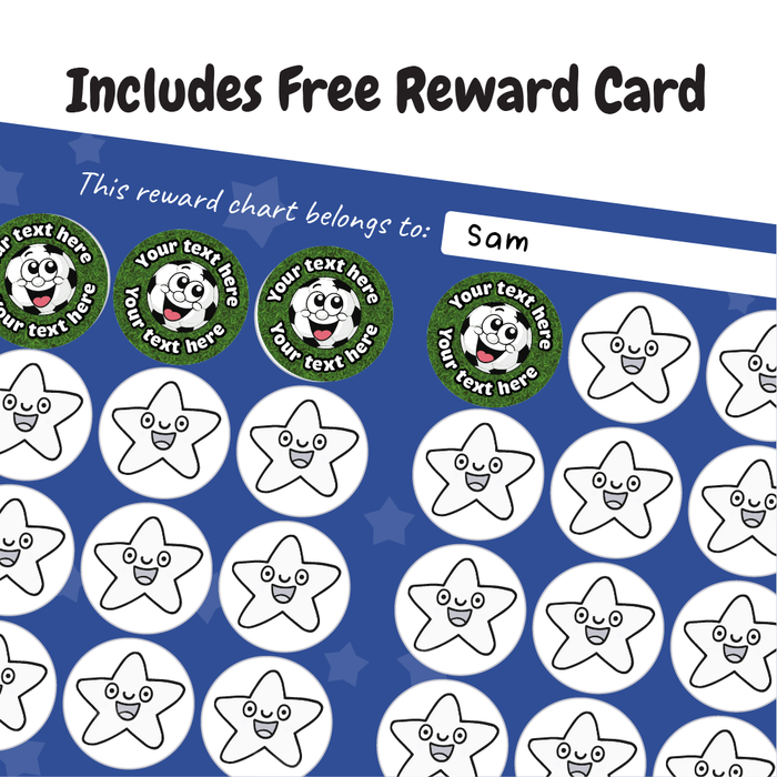 144 Personalised Smiling Football Reward Stickers