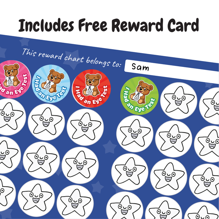 Teddy Bear Eye Test Reward Stickers