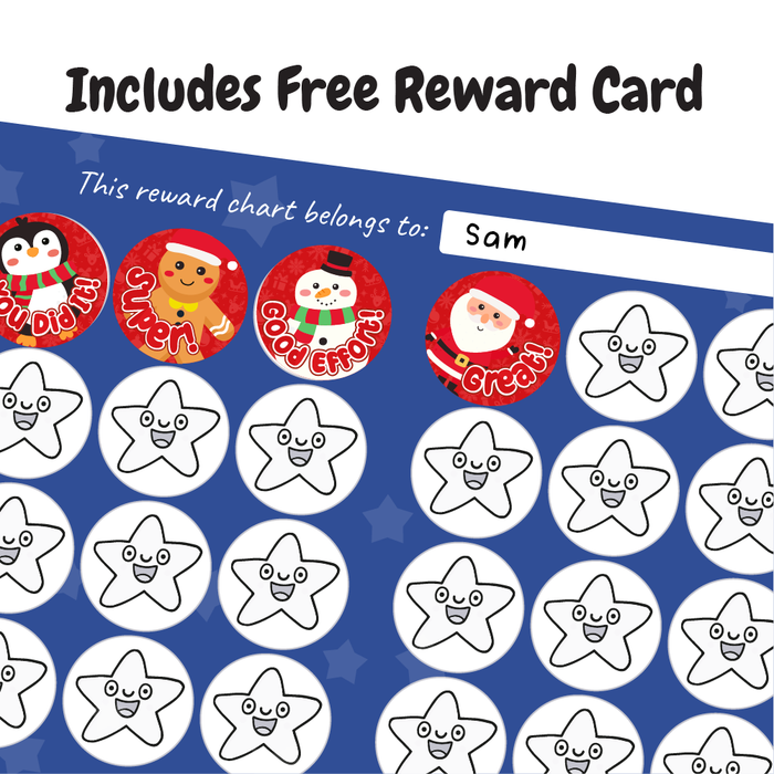 Christmas Characters Praise Words Reward Stickers