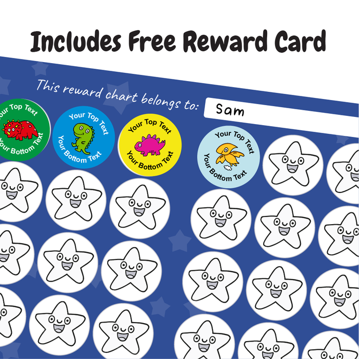 Personalised Cute Baby Dinosaur Reward Stickers