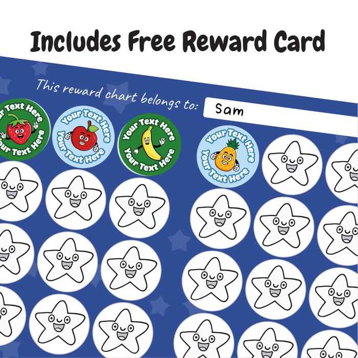 Personalised Happy Fruit Healthy Eating Reward Stickers