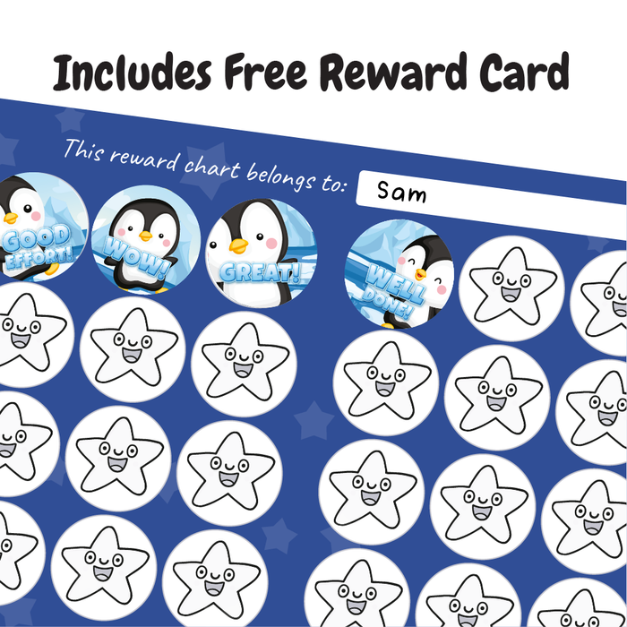 Penguin Praise Words Reward Stickers