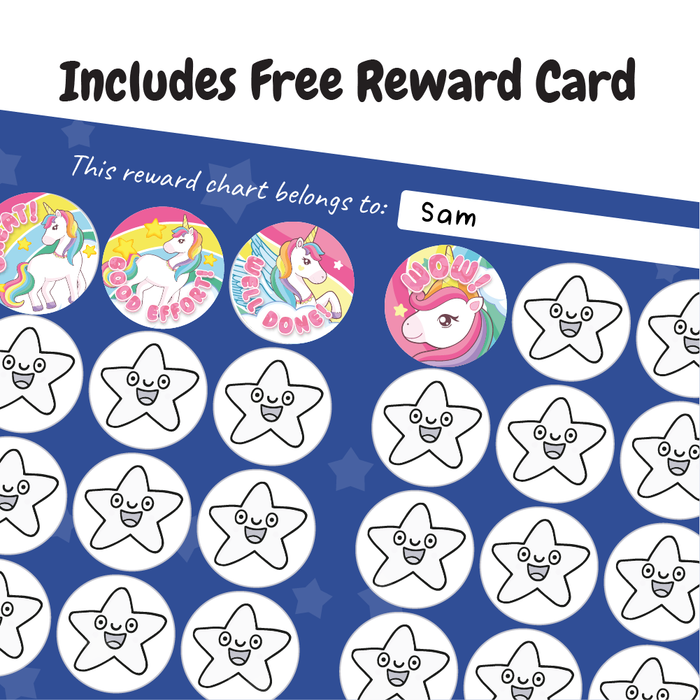 Rainbow Unicorn Praise Words Reward Stickers