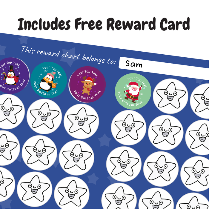 Personalised Christmas & New Year Reward Stickers