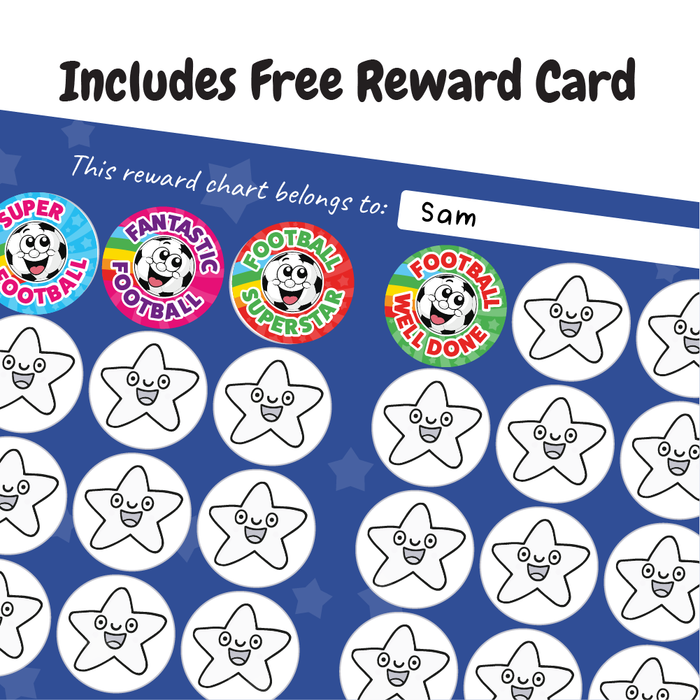 144 Smiling Football Reward Stickers for PE Teachers and Coaches 30mm
