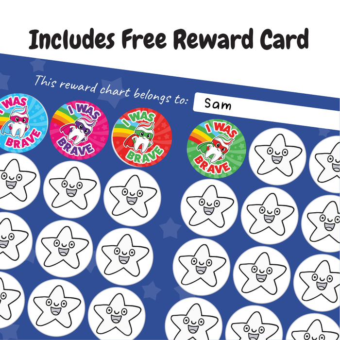 48 I Was Brave Super Teeth Reward Stickers