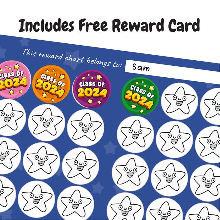 End of School Year Star Reward Stickers Class of