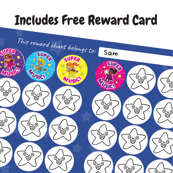 Superhero Music Reward Stickers