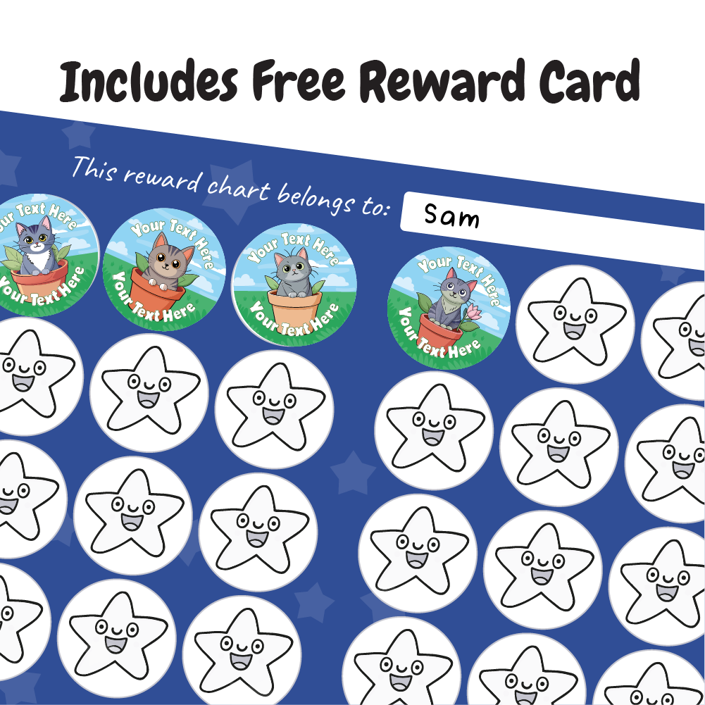 Personalised Happy Cats Reward Stickers — MyClassroom