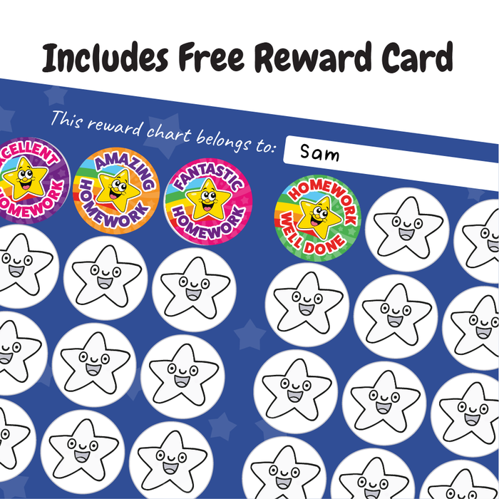 144 Homework Superstar Rainbow Reward Stickers for School Teachers 30mm