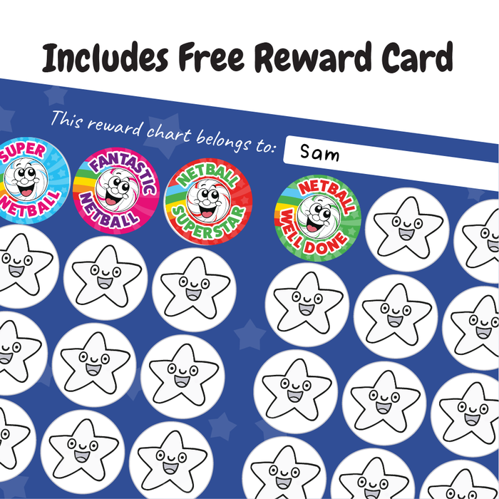48 Smiling Netball Reward Stickers