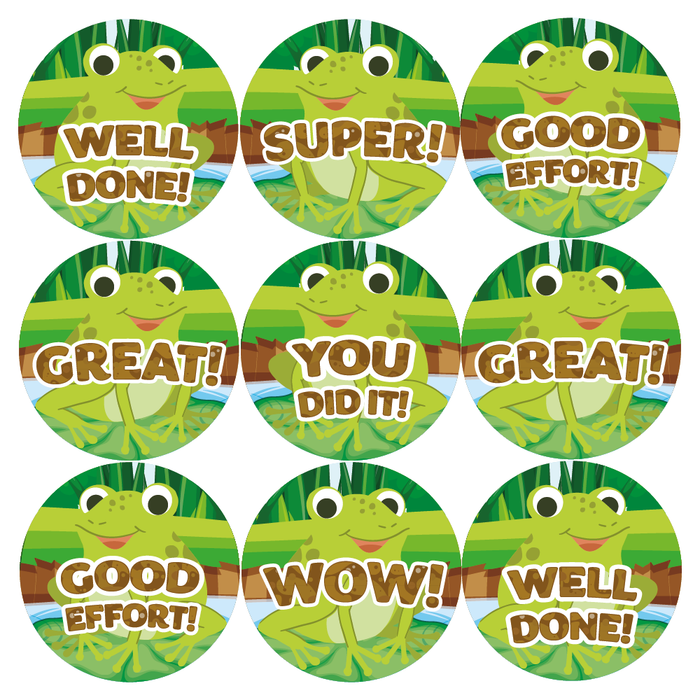 Happy Frog Praise Words Reward Stickers