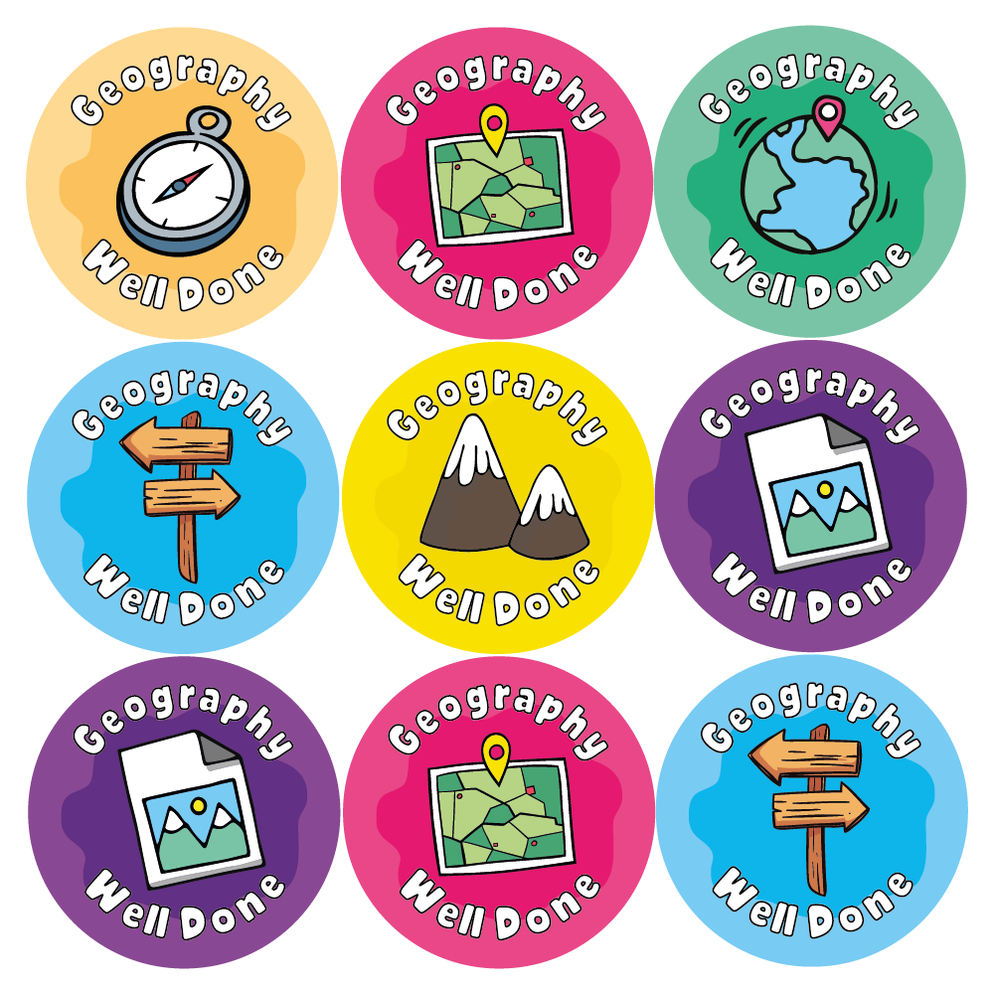 Geography Well Done Reward Stickers — MyClassroom