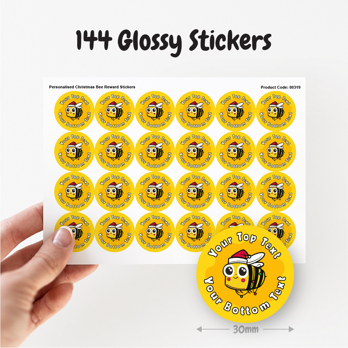 Personalised Christmas Bee Reward Stickers