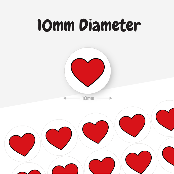 900 Mini Heart Reward Stickers (10mm)