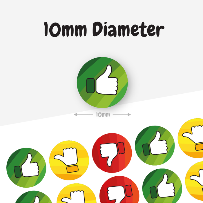 900 Traffic Light Thumbs Marking Stickers 10mm