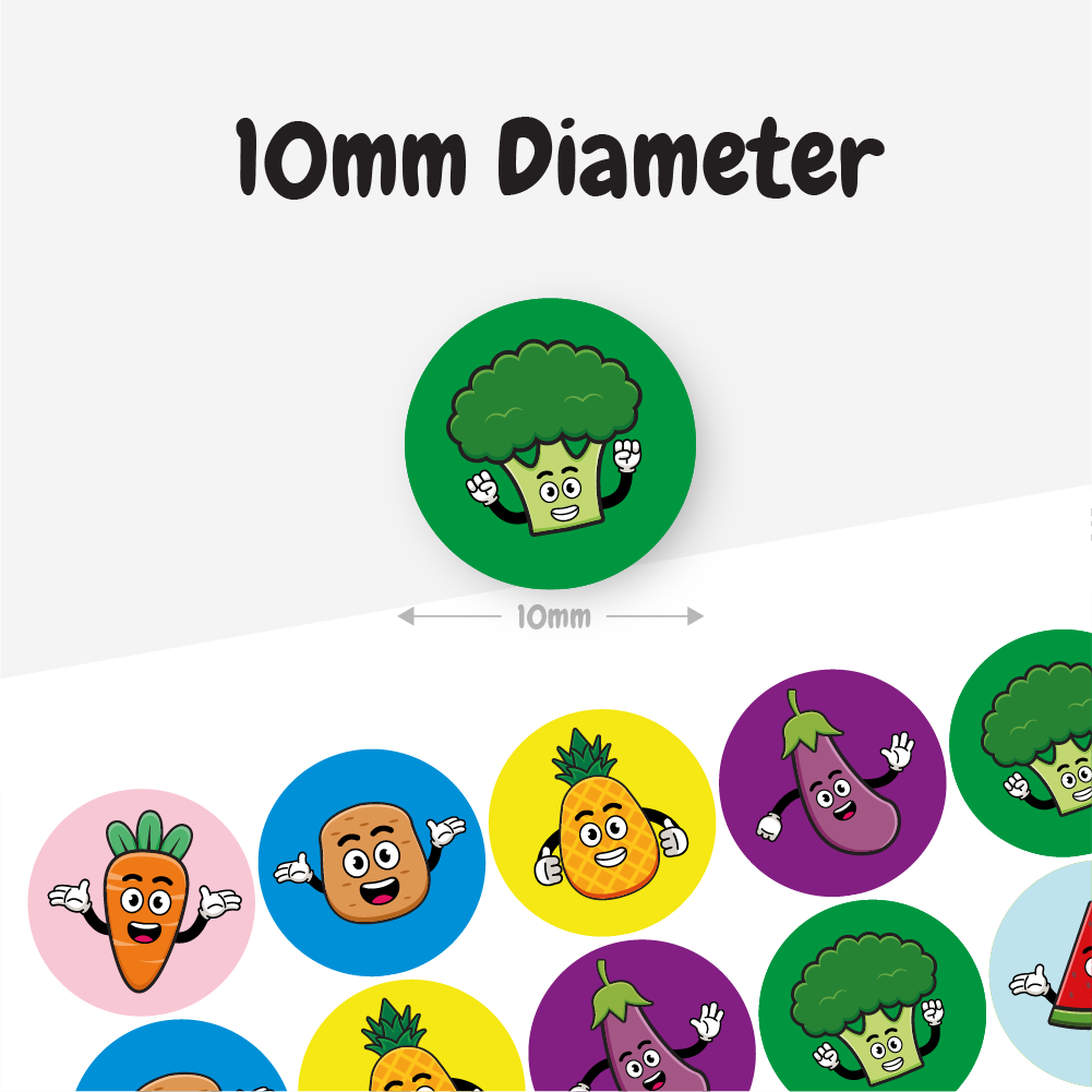Mini Happy Fruit and Veg Reward Stickers (10mm) — MyClassroom