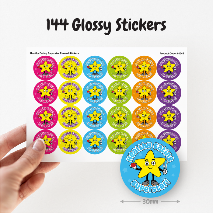 Healthy Eating Superstar Reward Stickers