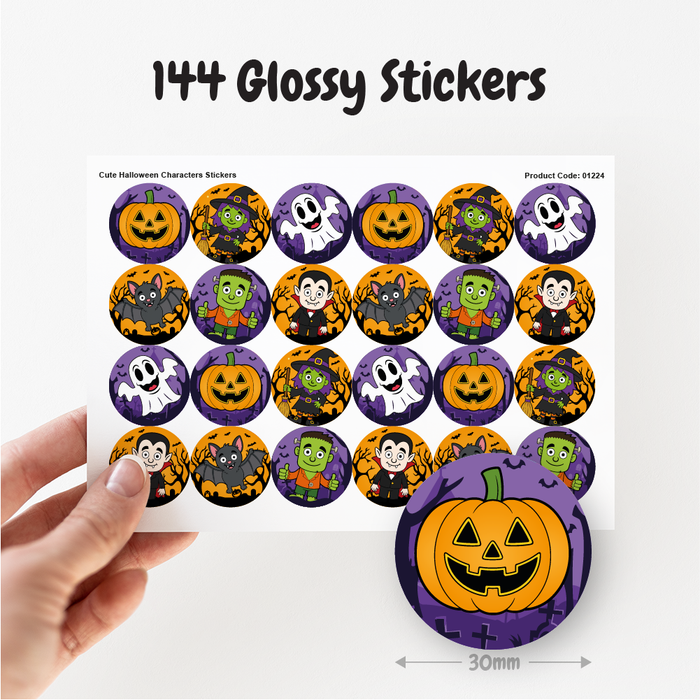 Cute Halloween Characters Reward Stickers