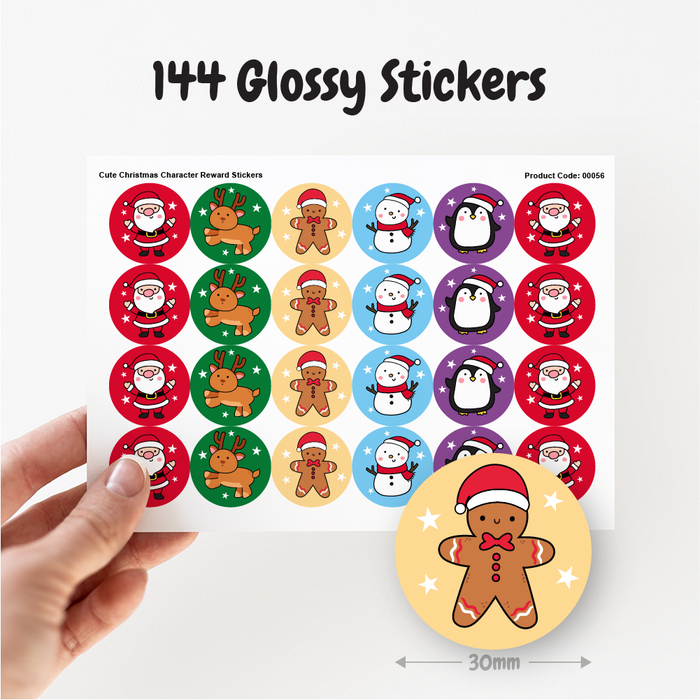 Cute Christmas Characters Reward Stickers