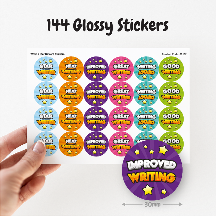 Writing Star Praise Words Reward Stickers — MyClassroom