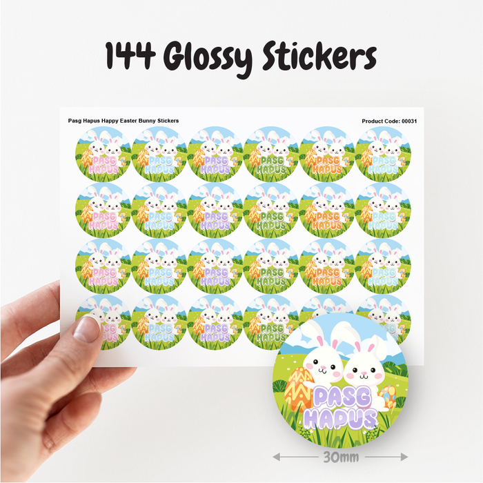 Pasg Hapus / Happy Easter Cute Bunny Reward Stickers